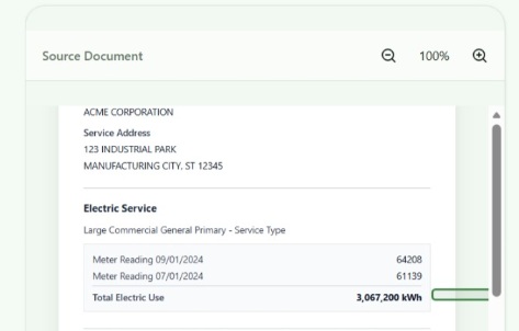 ESG Emissions Data Tracker Screenshot