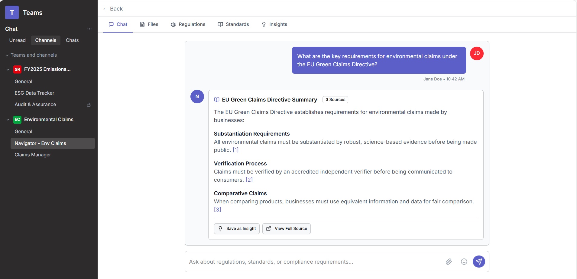 Teams Navigator Chat