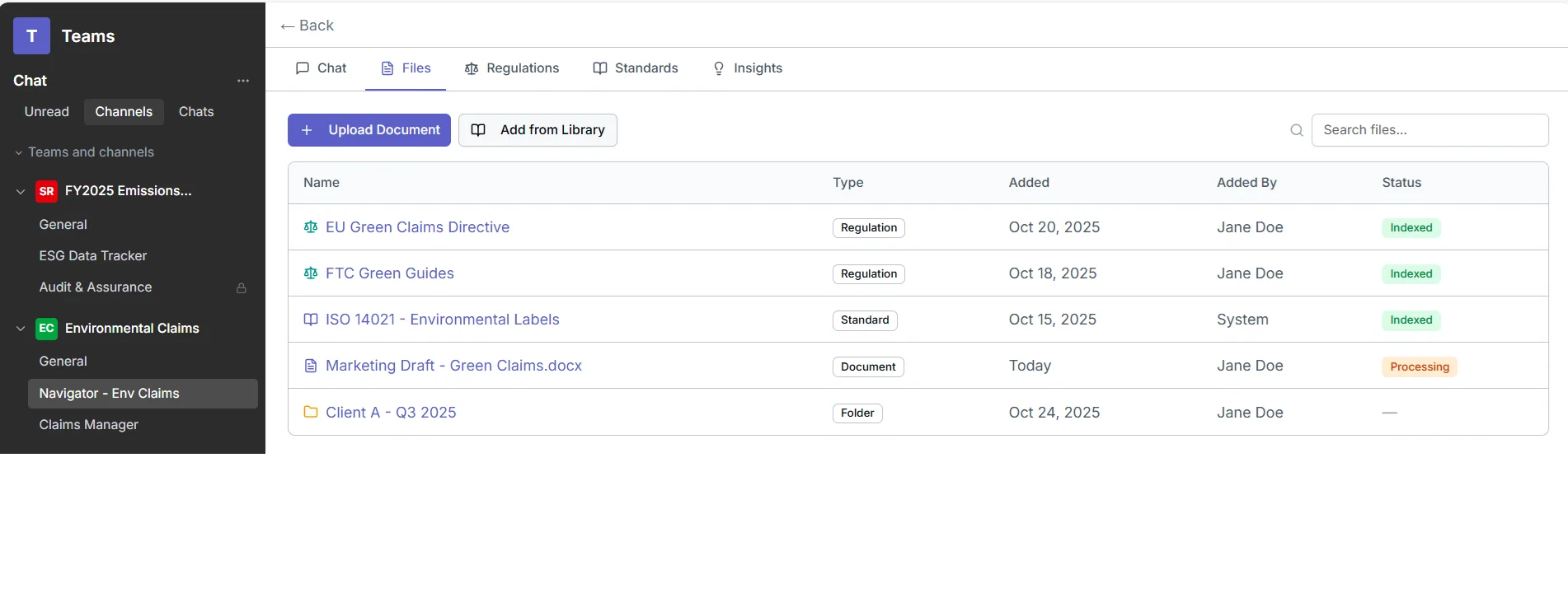 Teams Navigator Files
