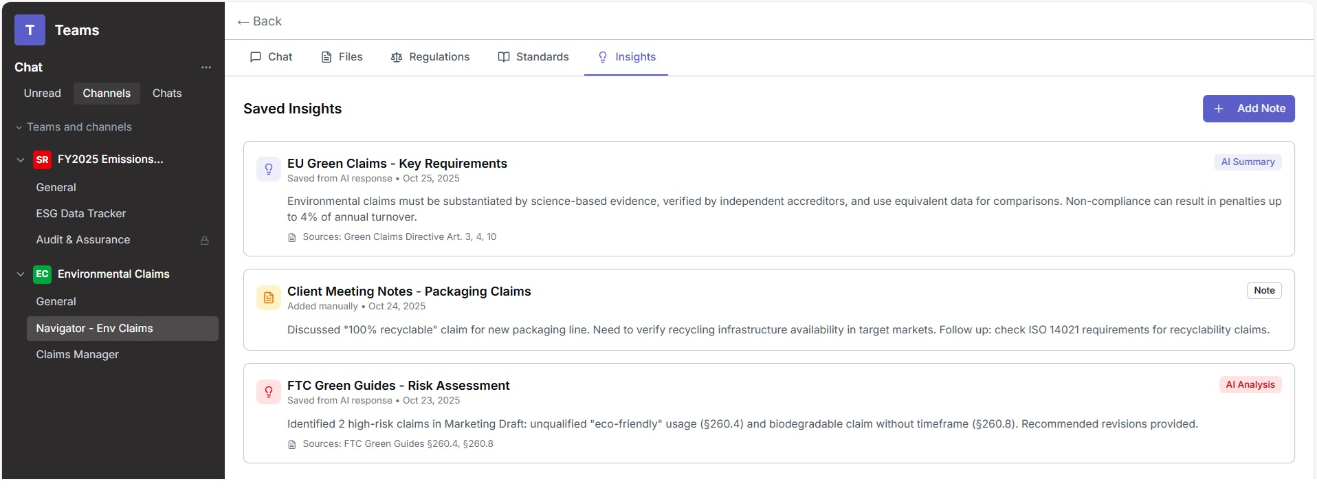 Teams Navigator Insights